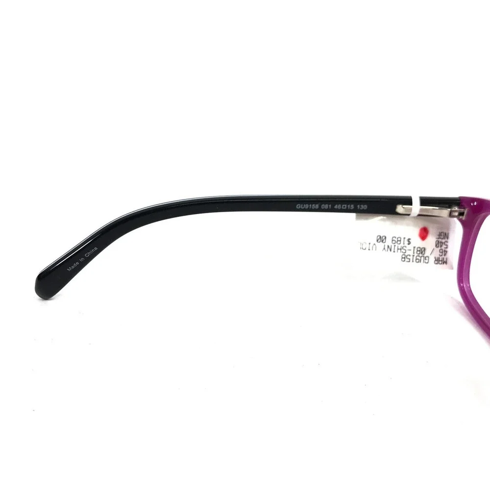Guess Kids Eyeglasses Frame GU9158 081 Shiny Violet Rectangle Full Rim 46-15-130